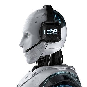聊天机器人概念与3d渲染类人背景图片