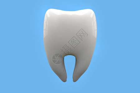 蓝色背景上的健康牙齿3d插图作为牙科检查牙齿牙齿健康图片