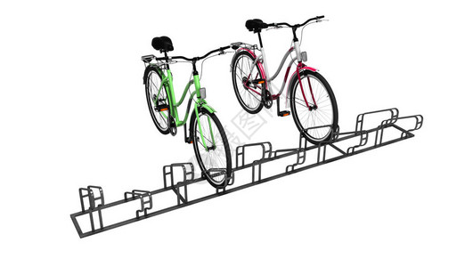 两辆自行车3d白色背景无影子的背景图片
