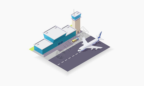 机场跑道上的飞机旅行概念靠近航站楼的客机等量图片