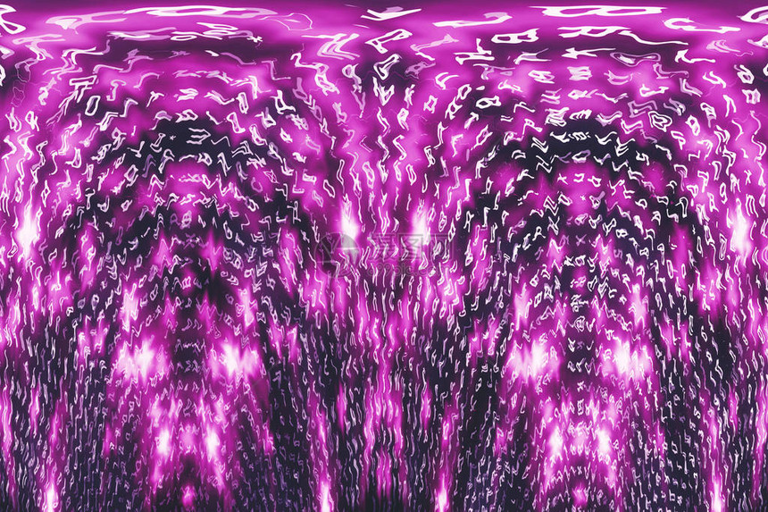 粉红色矩阵数字背景扭曲的网络空间概念人物倒地来自符号流的矩阵虚拟现实设计复杂的算法数据黑客粉红图片
