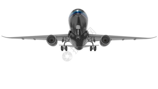 概念型涡轮喷气飞机起空飞3D白图片
