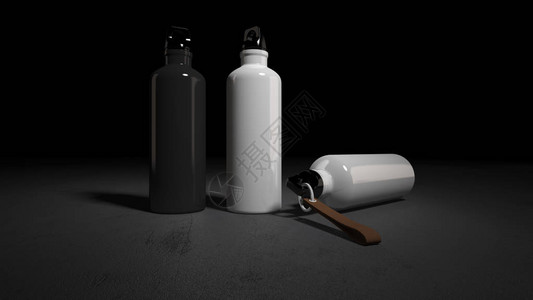 3张白瓶和黑瓶的混合图片智能对象层用图片
