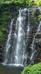 山区的自然美景瀑布风光热带雨林美丽的自然景观满月园森林图片