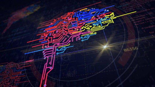 控制论大脑项目创建网络技术机器和深度学习机器人和工智能的抽象概念3d插图绘制未来主义理念背景图片