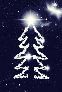 新年树由恒星制成夜星之夜圣图片