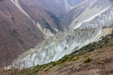 岩石地形尼泊尔山脉悬崖图片