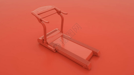 红色跑步机跑步机3d图渲染图片