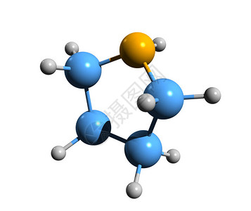 医管局聚吡咯Pyrrolidine骨骼配方白底分离的四氢热聚体分子化学背景