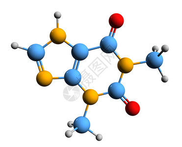 异构体3D白底分离的二甲基苯乙烷分子化学结构三维直线背景
