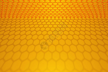 蜂蜜用黄色蜂窝单色蜂窝的3d插图简单的几何六边形图案图片