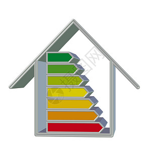 节能房子符号表示3D插图高清图片