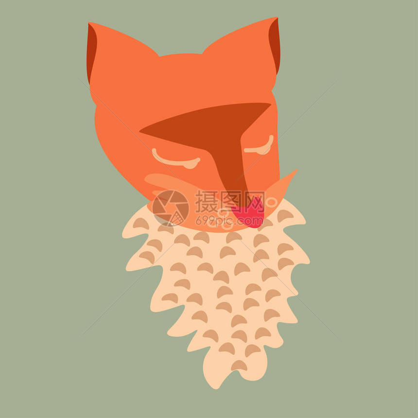 可爱狐狸动物头目苗圃设计插图海图片
