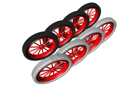3D插图车轮的逼真图像乘用车的轮子图片