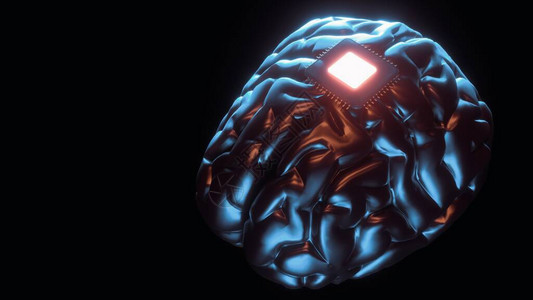 未来人类大脑3D插图神经扩增高级图片