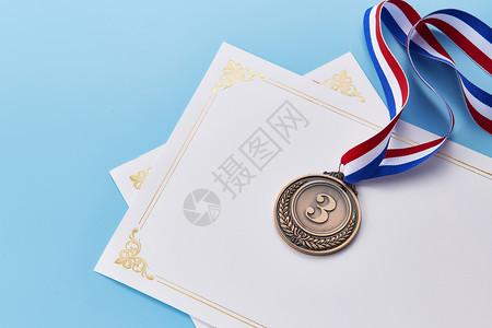 奖状微信素材铜牌和奖状证书背景