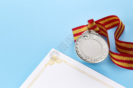 银牌和证书背景图片