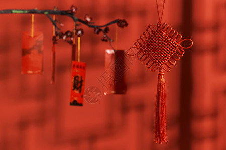 节日气氛装饰新年中国结装饰背景