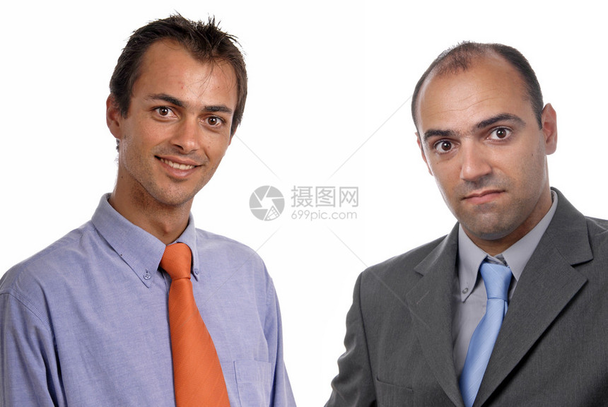 白色的两个年轻商人肖像图片