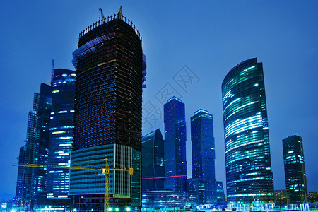 莫斯科市中心在冬季夜间营业新建图片