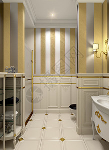 金色浴室的奢华内饰图片