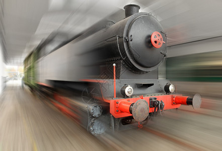 铁路上的蒸汽运动模糊的画面背景图片