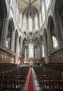 中世纪大教堂内背景图片