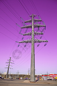 高压输电线路工业区附近图片