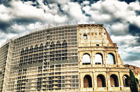 罗马的巨石城正在修复背景图片
