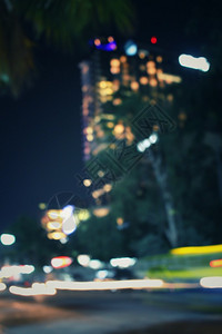 夜间城市汽车模糊图片
