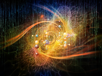 科学粒子系列科学教育和技术主题的分子粒图片