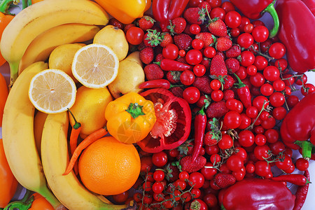 新鲜水果和蔬菜特写图片
