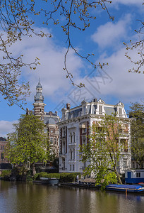 阿姆斯特丹Rijksmuseum博物馆附近运河图片