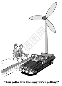 关于风力汽车的交通漫画图片