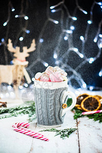 圣诞盛装和巧克力热巧克力图片