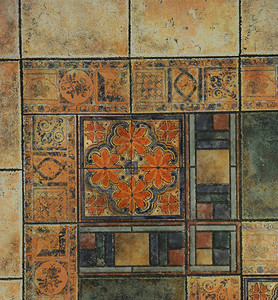 马赛克风格的地板上的瓷砖纹理图片