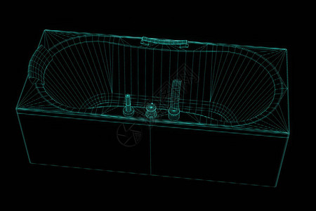 全息无线框架风格的浴缸漂亮的背景图片