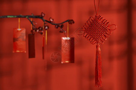 中国新年红包与中国结图片