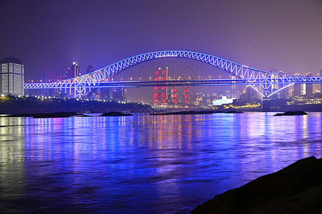 重庆朝天门大桥 长江岸上的风景夜景高清图片素材