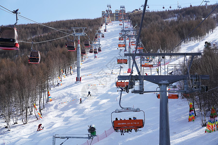 滑雪场索道风光高清图片