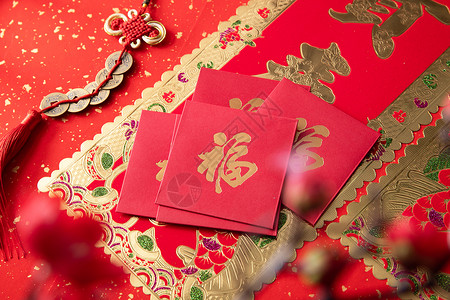 喜庆红色卡片静物新年卡片背景