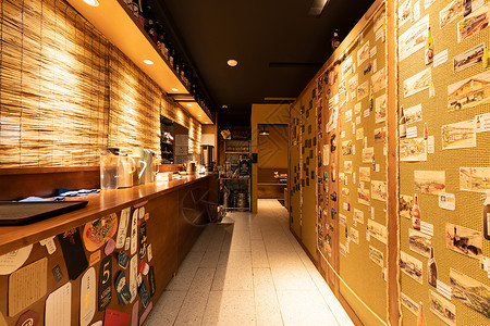 海报灯光装饰日料餐厅内部背景