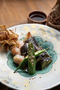 茄子料理日式温煮茄子背景