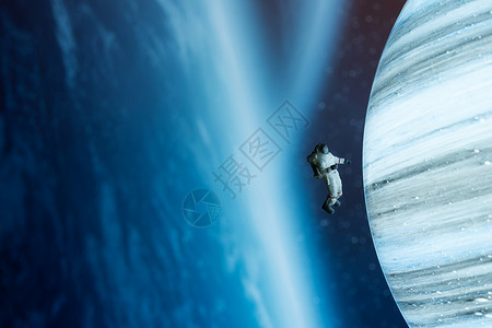 外太空地球背景宇航员遨游外太空背景
