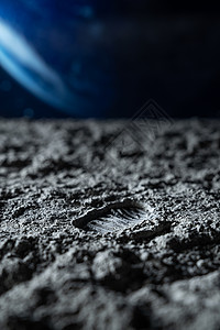 月球上的足迹高清图片