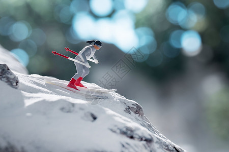 拟人树创意微观滑雪背景