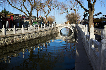 北京什刹海银锭桥高清图片