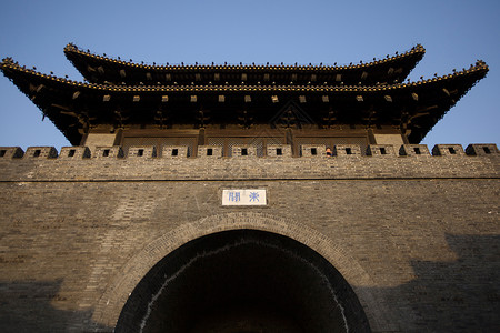 江苏省扬州东关城墙加固墙高清图片素材