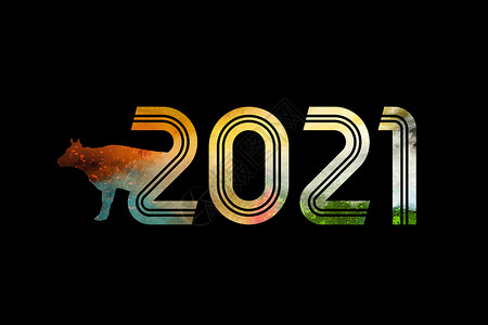 科技字体图片数码合成的2021数字背景