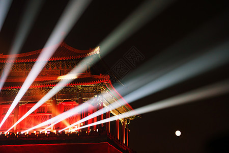 mbe风格月亮故宫夜景背景